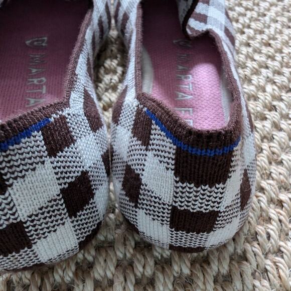 ROTHY'S x Marta Ferri merino wool flat loafers, brown checkered print, 7, NWOB - Picture 6 of 7